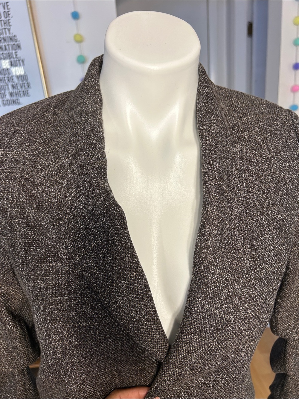 H&M Brown Tweed Single-Button Blazer - Picture 3 of 7